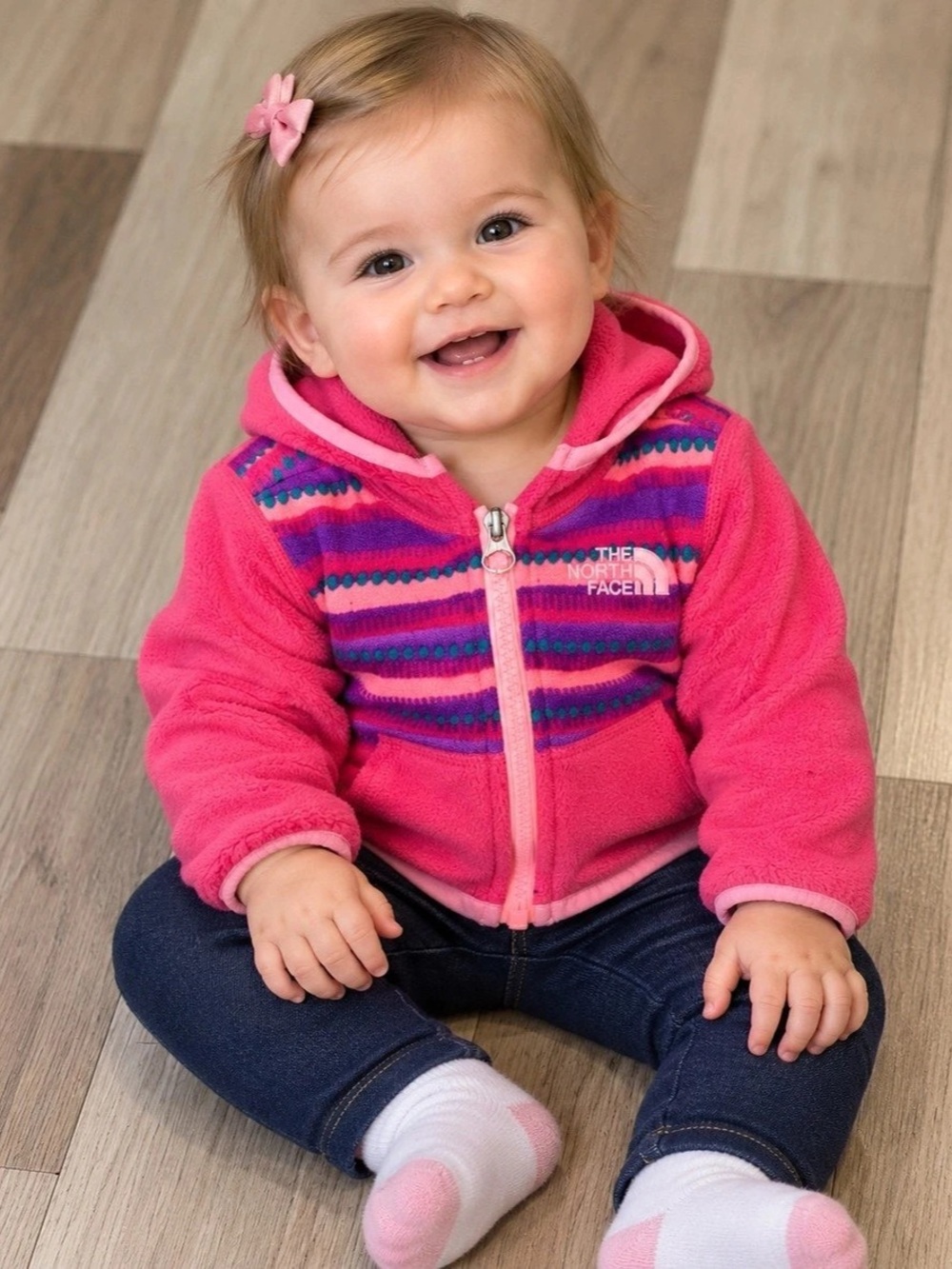 The North Face Kids Pink & Purple Geometric Hooded Jacket